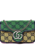 Monogram Multicolor Matelasse Diagonal Super Mini GG Marmont Shoulder Bag Green Blue Yellow Light Blue Pink