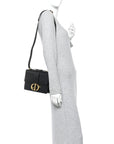 Box Calfskin 30 Montaigne Flap Bag Black