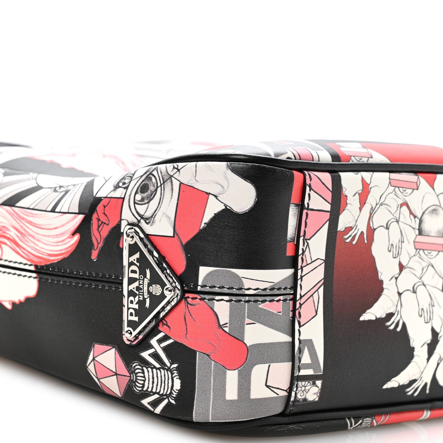 X JAMES JEAN Vitello DNA Flat Messenger Bag Black