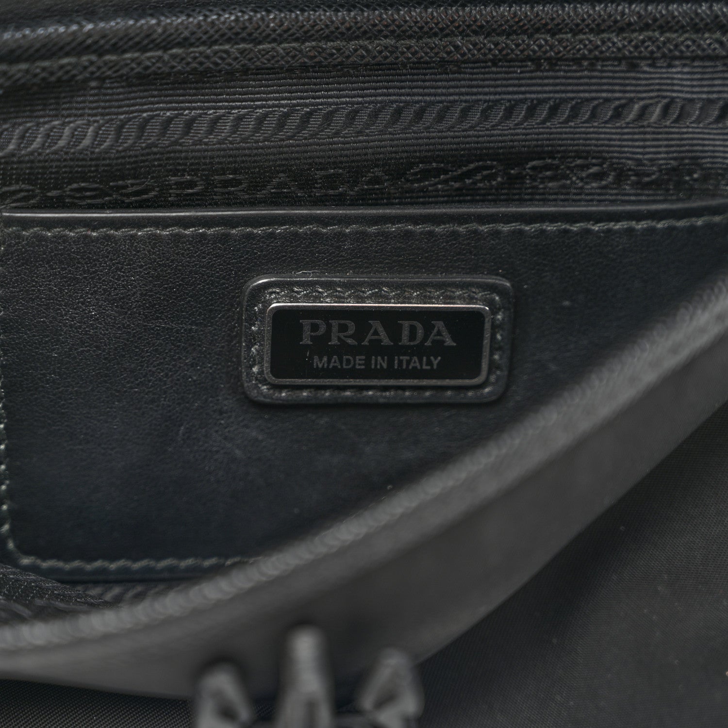 Re-Nylon Saffiano Triangle Shoulder Bag Black