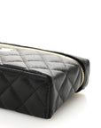 Caviar Quilted Top Handle Slim Vanity With Chain Black