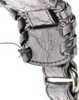 Metallic Agneau Arena Mini Le Cagole Duffle Crossbody Bag Silver