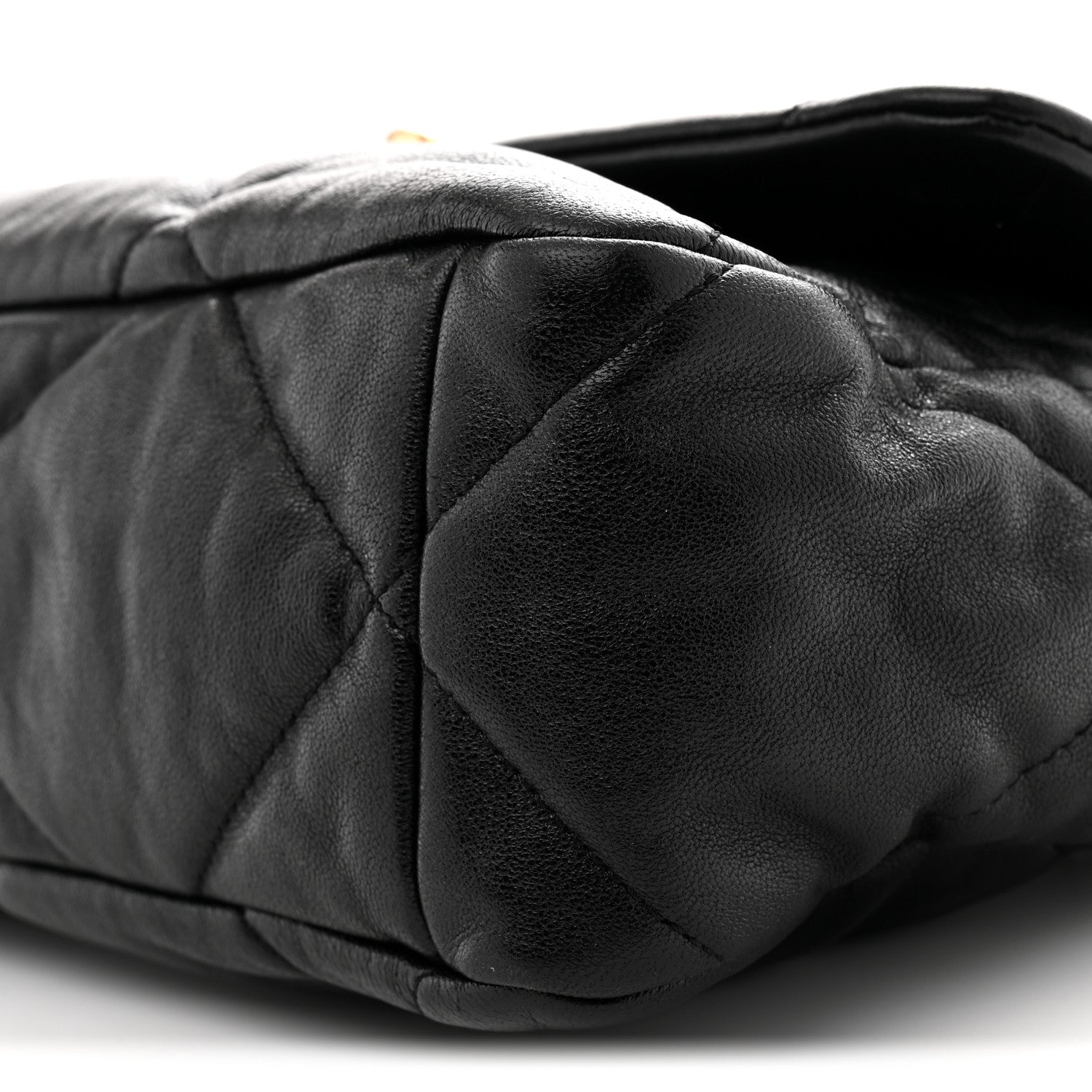 Goatskin Quilted Large CHNL 19 Flap Black