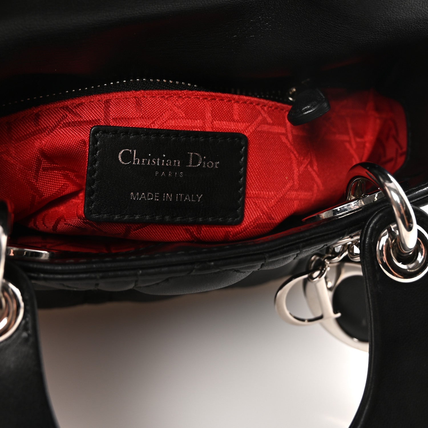 Lambskin Cannage Mini Lady D1OR Black