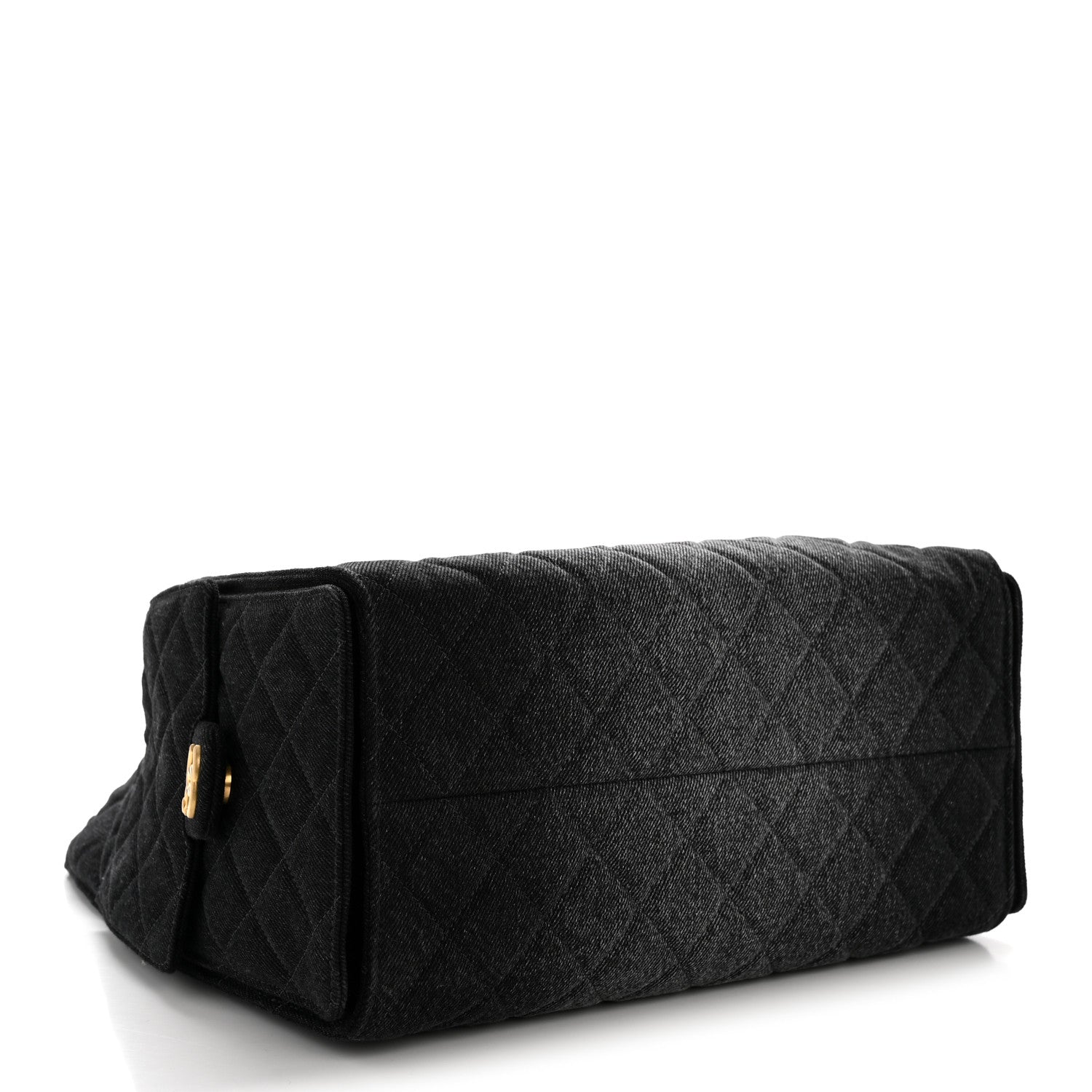 Washed Denim Quilted Medium CHNL 25 Handbag Black