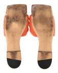 Nappa Matelasse Padded Flat Sandals 38 Orange