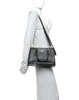 Saffiano Small Galleria Double Zip Tote Black