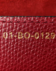 Grained Calfskin Saddle Bag Red