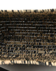 Raffia Small Square Basket Tote Bag Black Natural