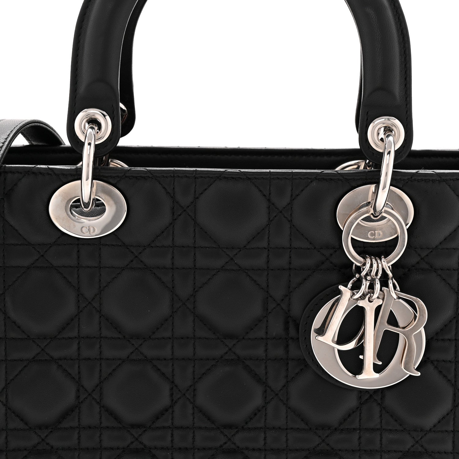 Lambskin Cannage Medium Lady D1OR Black