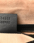 Suede Patent GG Web Medium Ophidia Top Handle Dome Bag Black