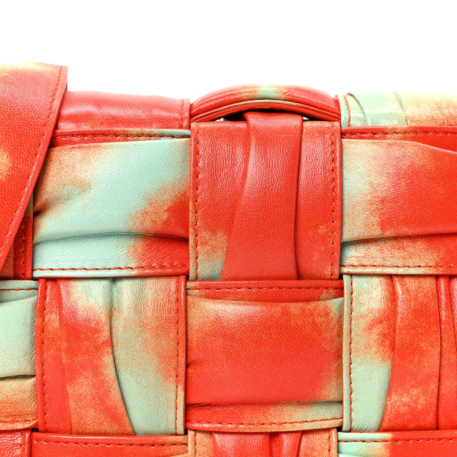 Calfskin Intreccio Plisse Tie Dye Camera Bag Multicolor