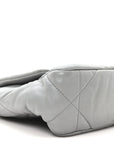 Goatskin Quilted Medium CHNL 19 Flap Grey
