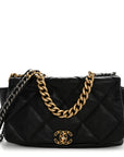 Goatskin Quilted Maxi CHNL 19 Flap Black