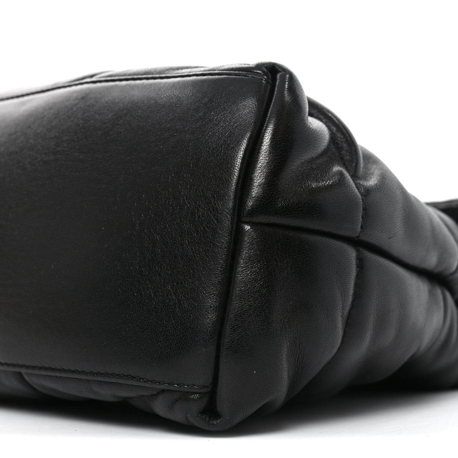 Lambskin Quilted Medium Loulou Puffer Monogram Chain Satchel Black