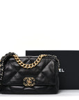 Lambskin Quilted Medium CHNL 19 Flap Black