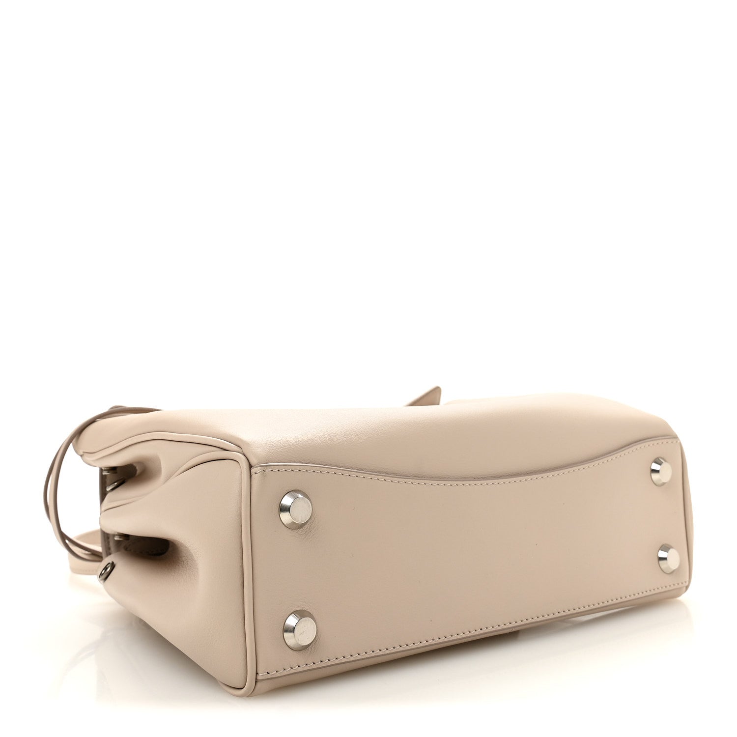 Natural Smooth Calfskin Small Rodeo Top Handle Handbag Almond
