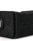 Denim Quilted Mini CHNL 25 Handbag Dark Blue
