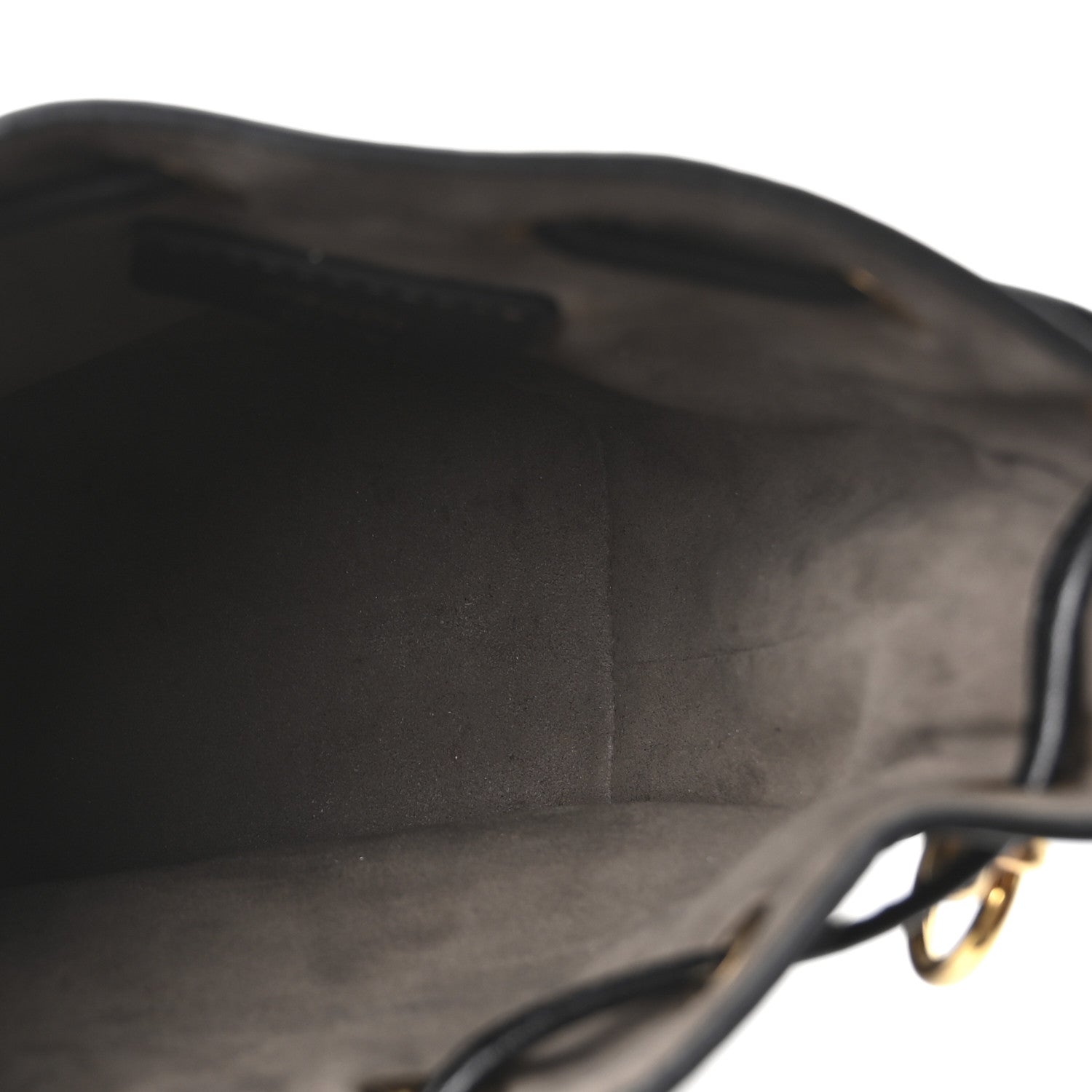 Vitello Liberty F is FNDI Bi-Color FF 1974 Embossed Mini Mon Tresor Bucket Bag Maya Black