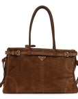 Suede Large Bonnie Shoulder Bag Cacao