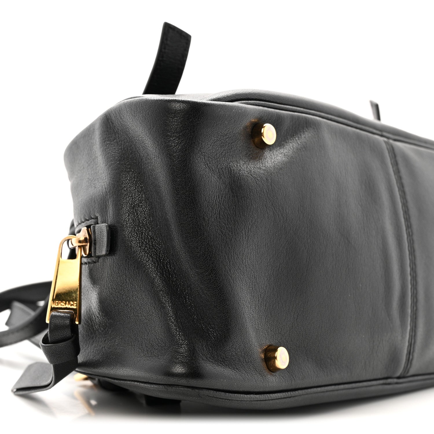 Lambskin Tag Bowling Bag Black
