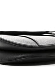 Grained Calfskin Saddle Bag Black