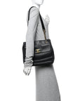 Caviar CC Flap Shoulder Bag Black