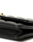 Pearly Lambskin Quilted Charms Wallet On Chain WOC Black