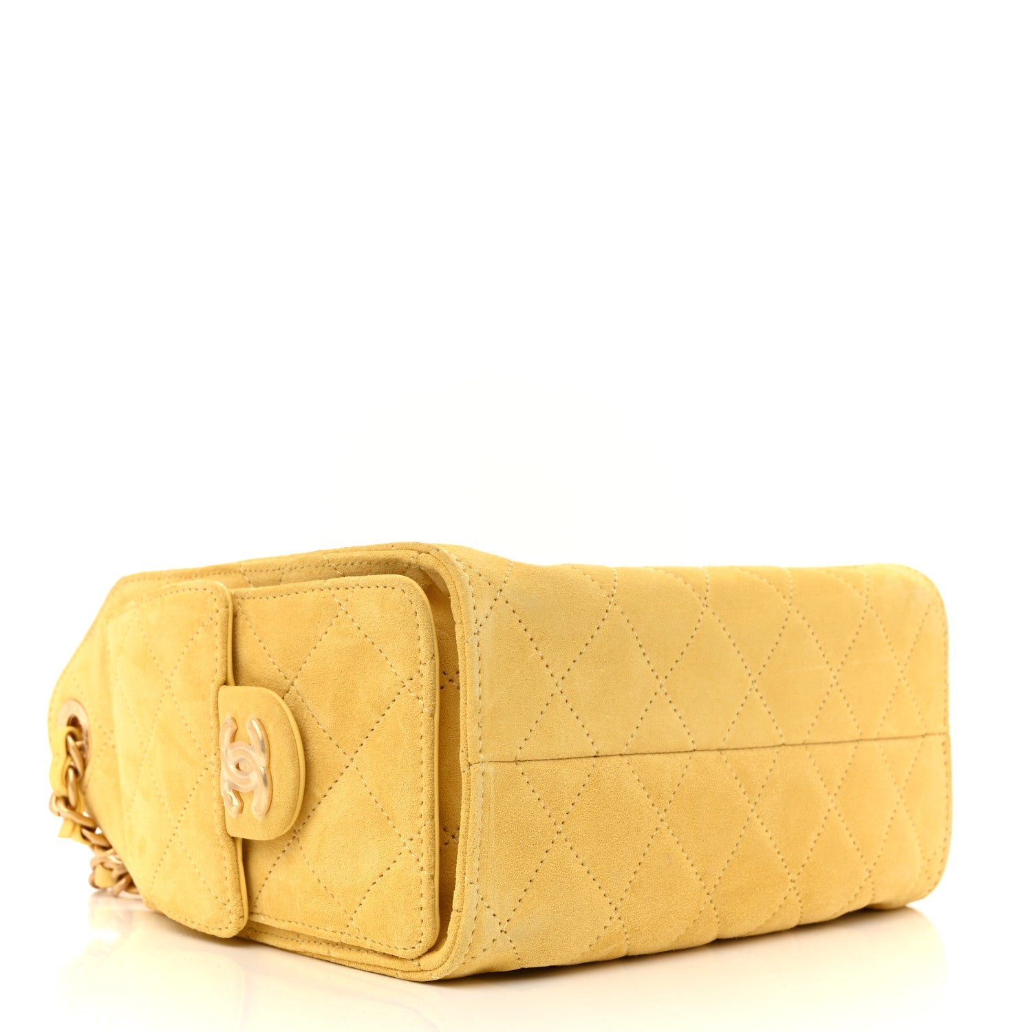 Suede Quilted Mini CHNL 25 Handbag Yellow