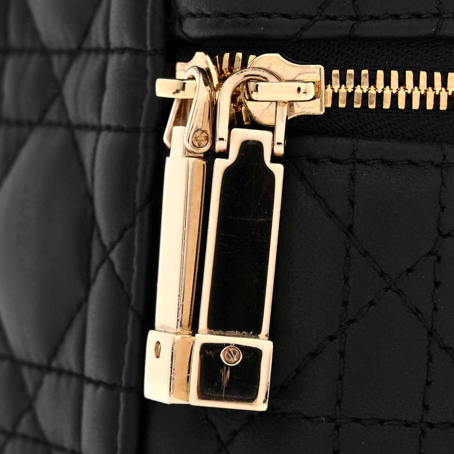 Lambskin Cannage Micro Lady D1OR Vanity Case Black