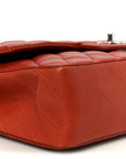 Caviar Quilted Medium Double Flap Red