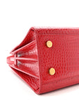 Calfskin Crocodile Embossed Baby Sac de Jour Eros Red