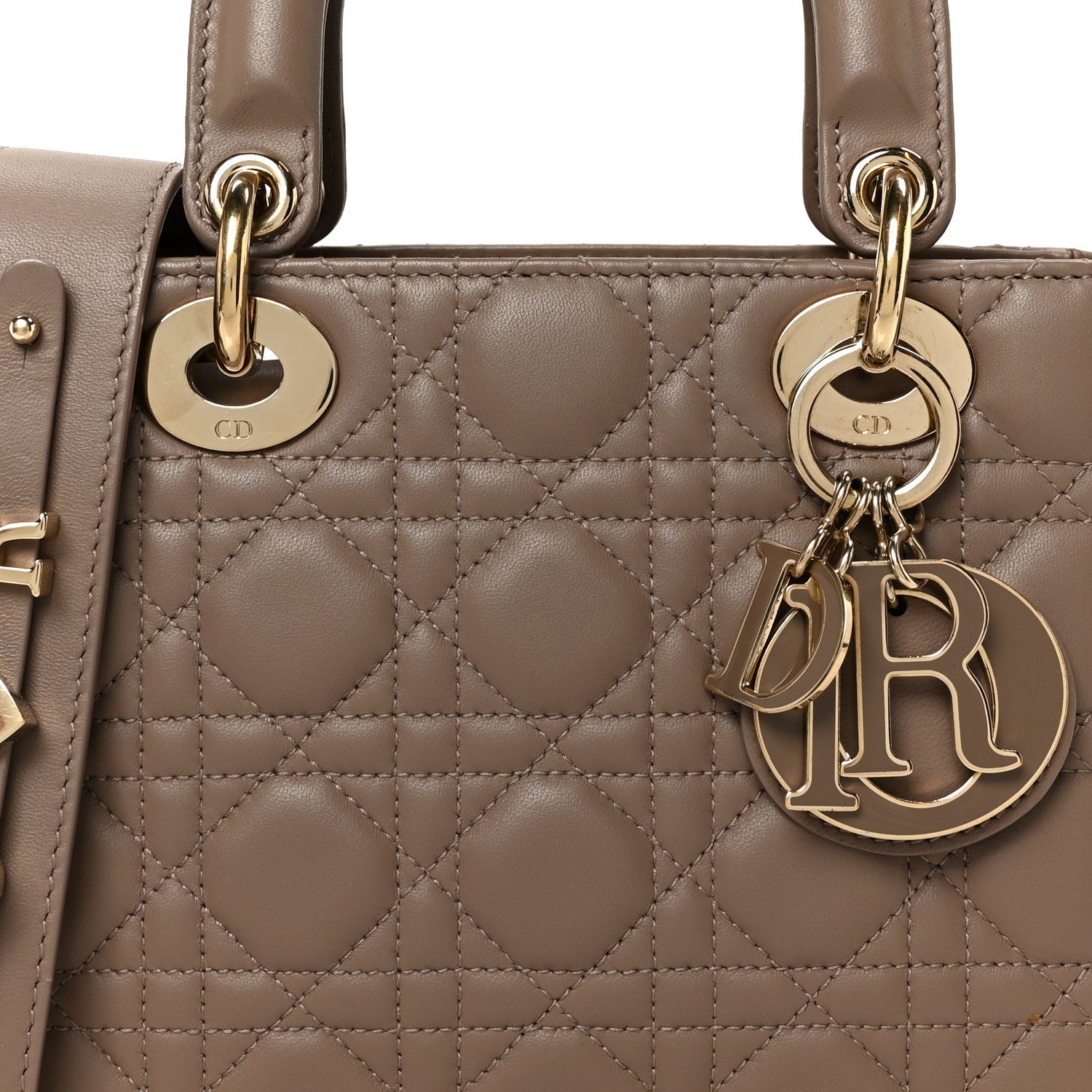 Lambskin Cannage Small My ABCD1OR Lady D1OR Warm Taupe