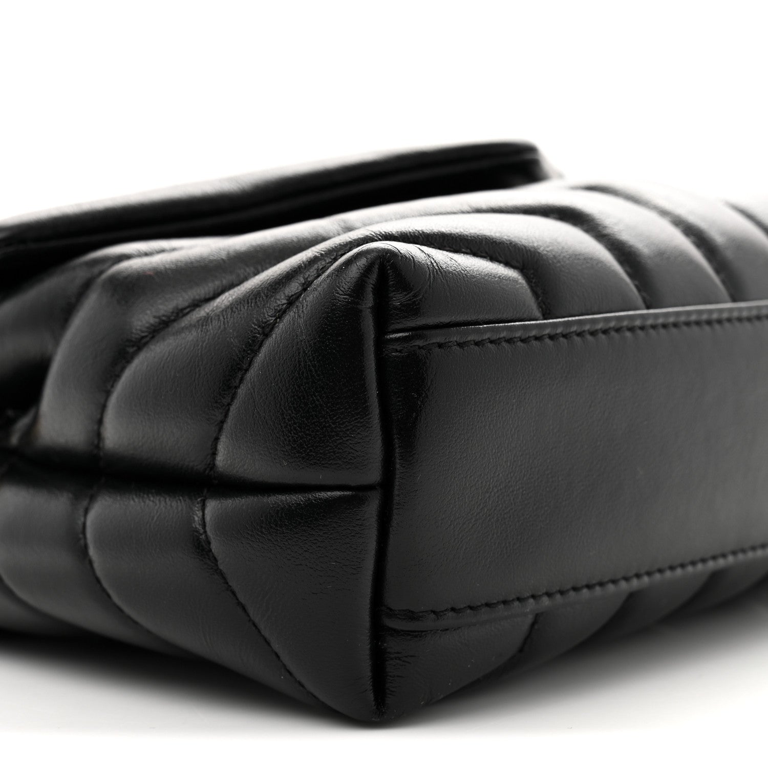 Calfskin Y Quilted Monogram Toy Loulou Crossbody Bag Black