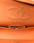 Caviar Quilted Rainbow CC Small Double Flap Orange