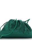 Satin Crystal Embellished The Mini Pouch Emerald