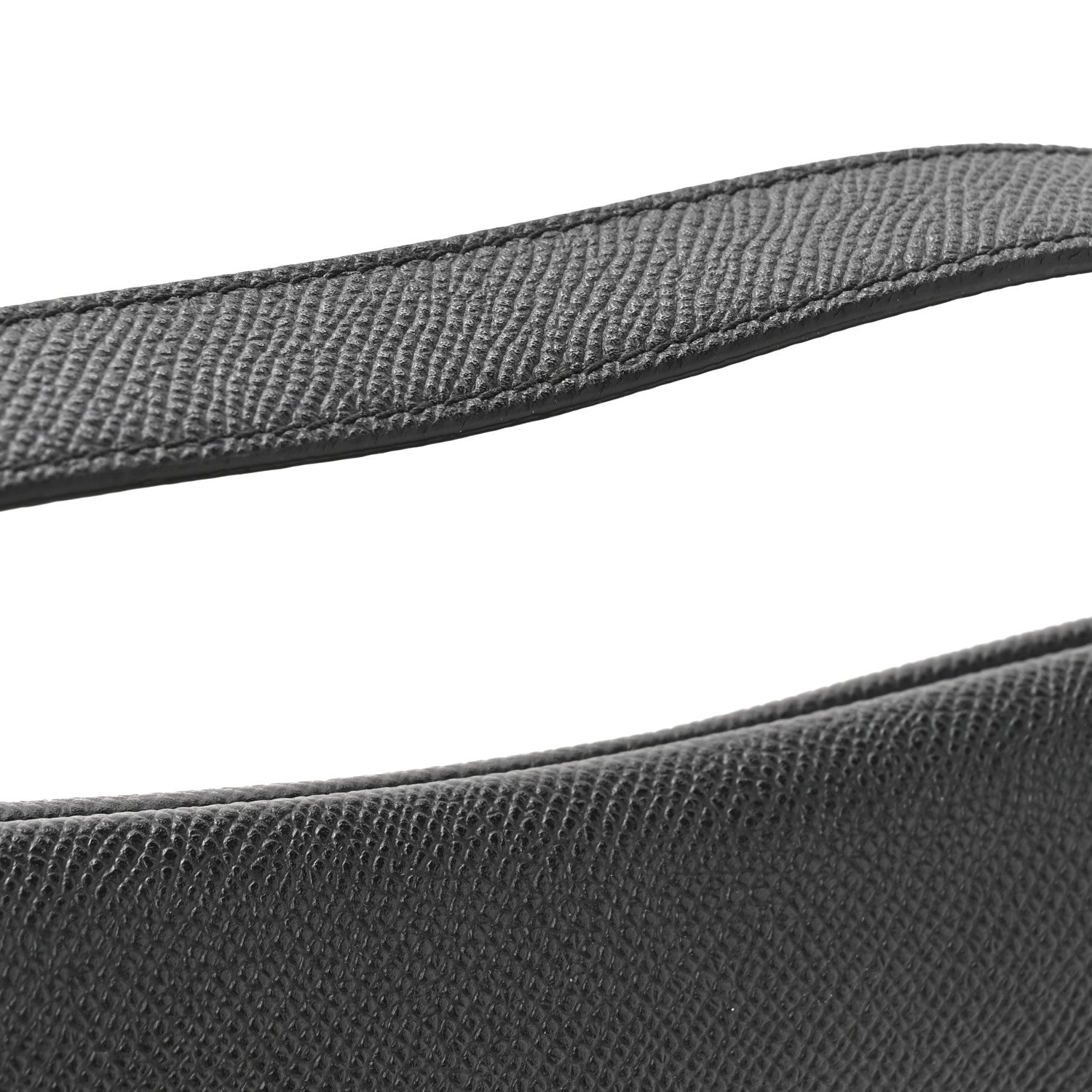 Grained Calfskin Saddle Bag Black