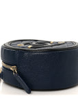 Caviar Quilted Round Filigree Crossbody Navy Black