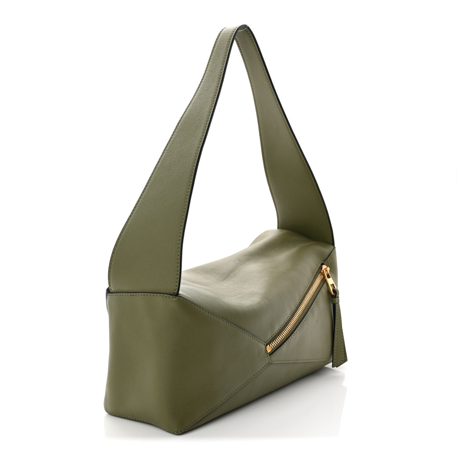 Calfskin Puzzle Hobo Avocado