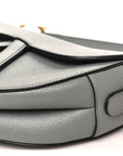 Grained Calfskin Saddle Bag Grey Stone