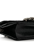 Velvet Skipper Crystal GG Monogram Small Dionysus Shoulder Bag Black Black Diamond