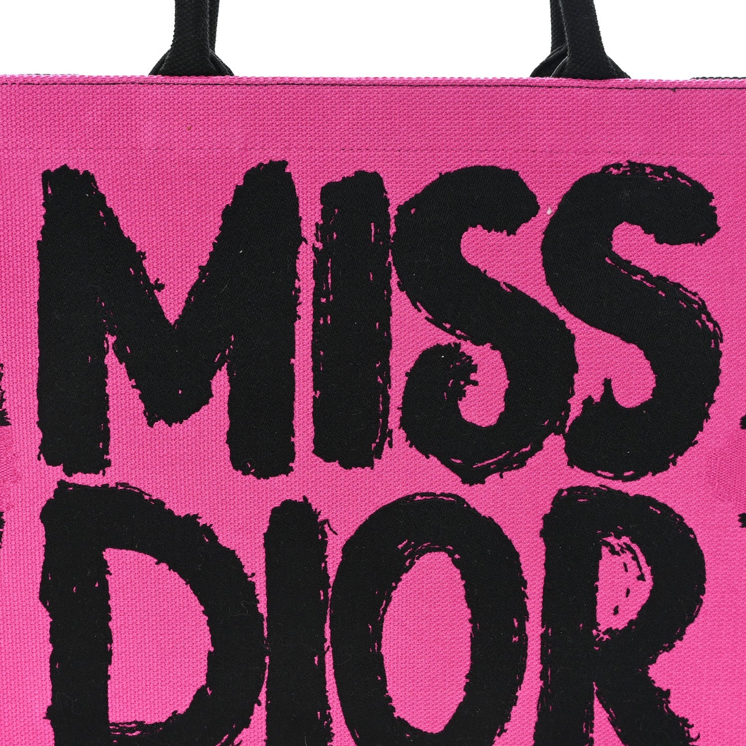 Canvas Embroidered Large Miss D1OR Graffiti Book Tote Fuchsia Purple