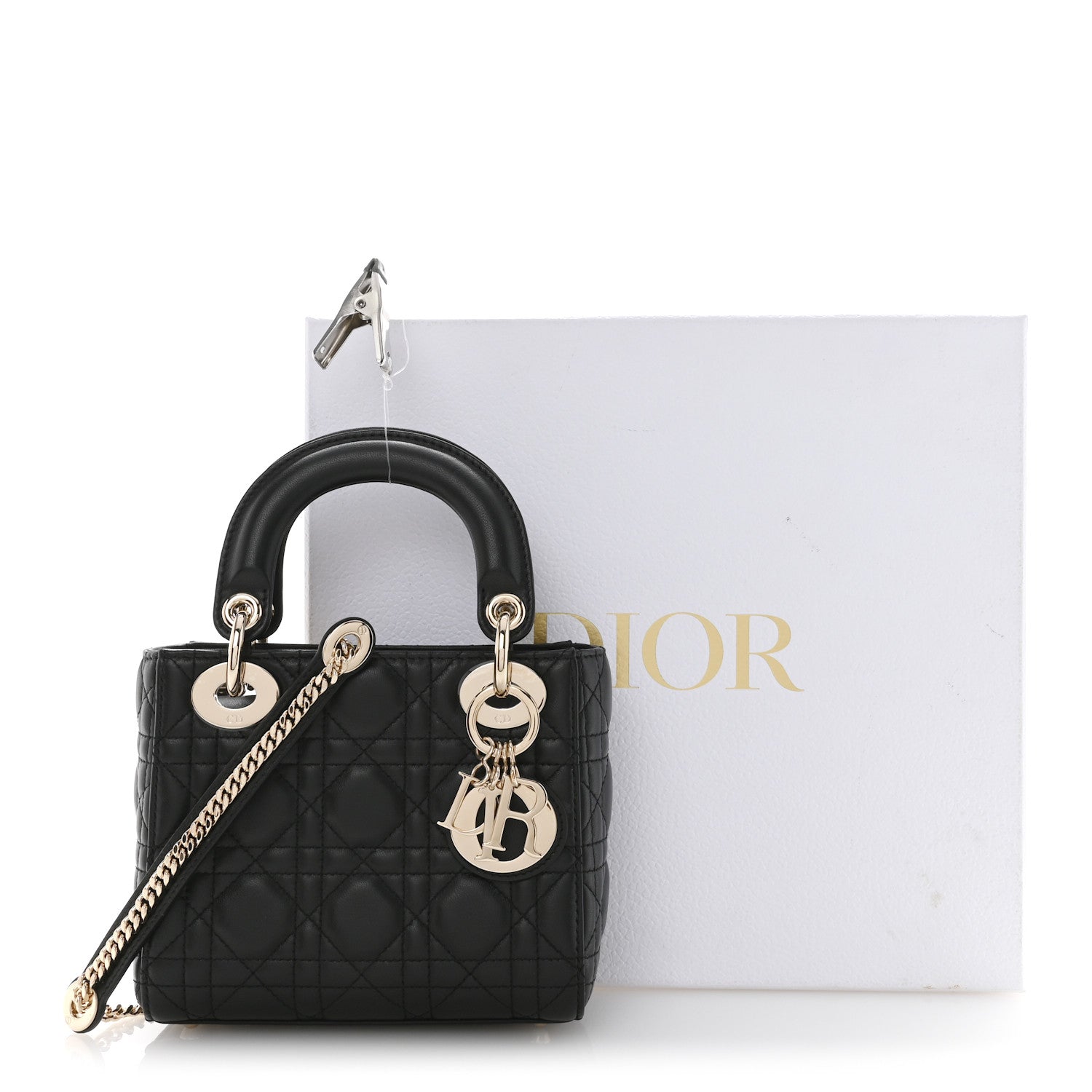 Lambskin Cannage Mini Lady D1OR Black
