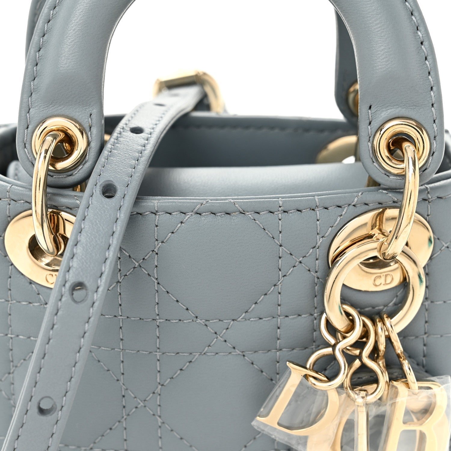 Lambskin Cannage Micro Lady D1OR Cloud Blue