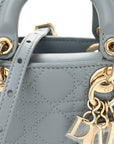 Lambskin Cannage Micro Lady D1OR Cloud Blue