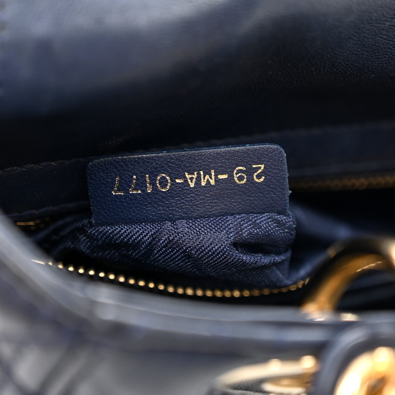 Lambskin Cannage Small Lucky Badges My Lady D1OR Navy