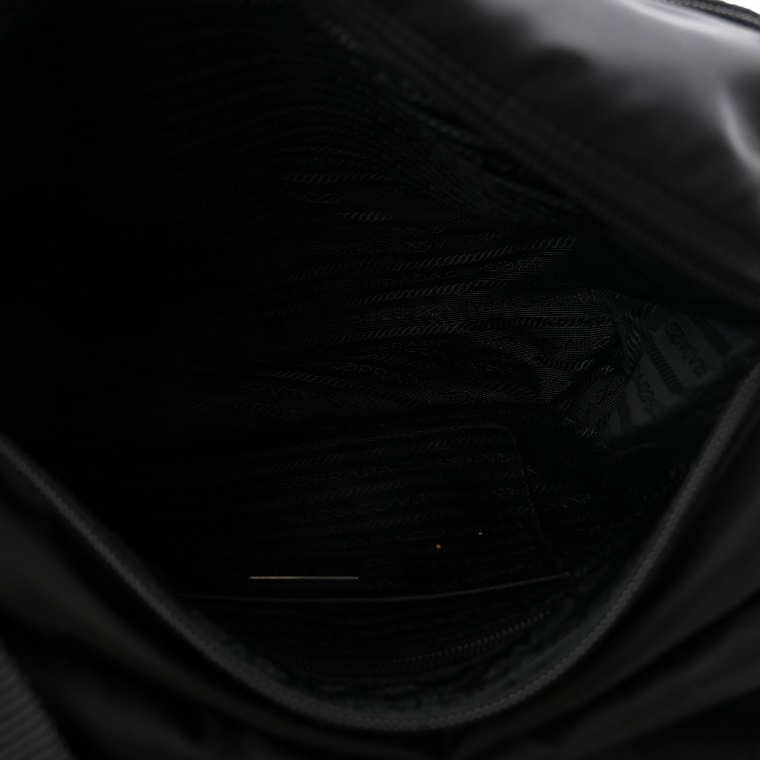 Tessuto Nylon Saffiano Double Buckle Messenger Shoulder Bag Black