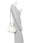 Cuoio Romano Selleria Mini Peekaboo Iconic Satchel White