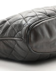 Calfskin Quilted CC Shopping Tote Black