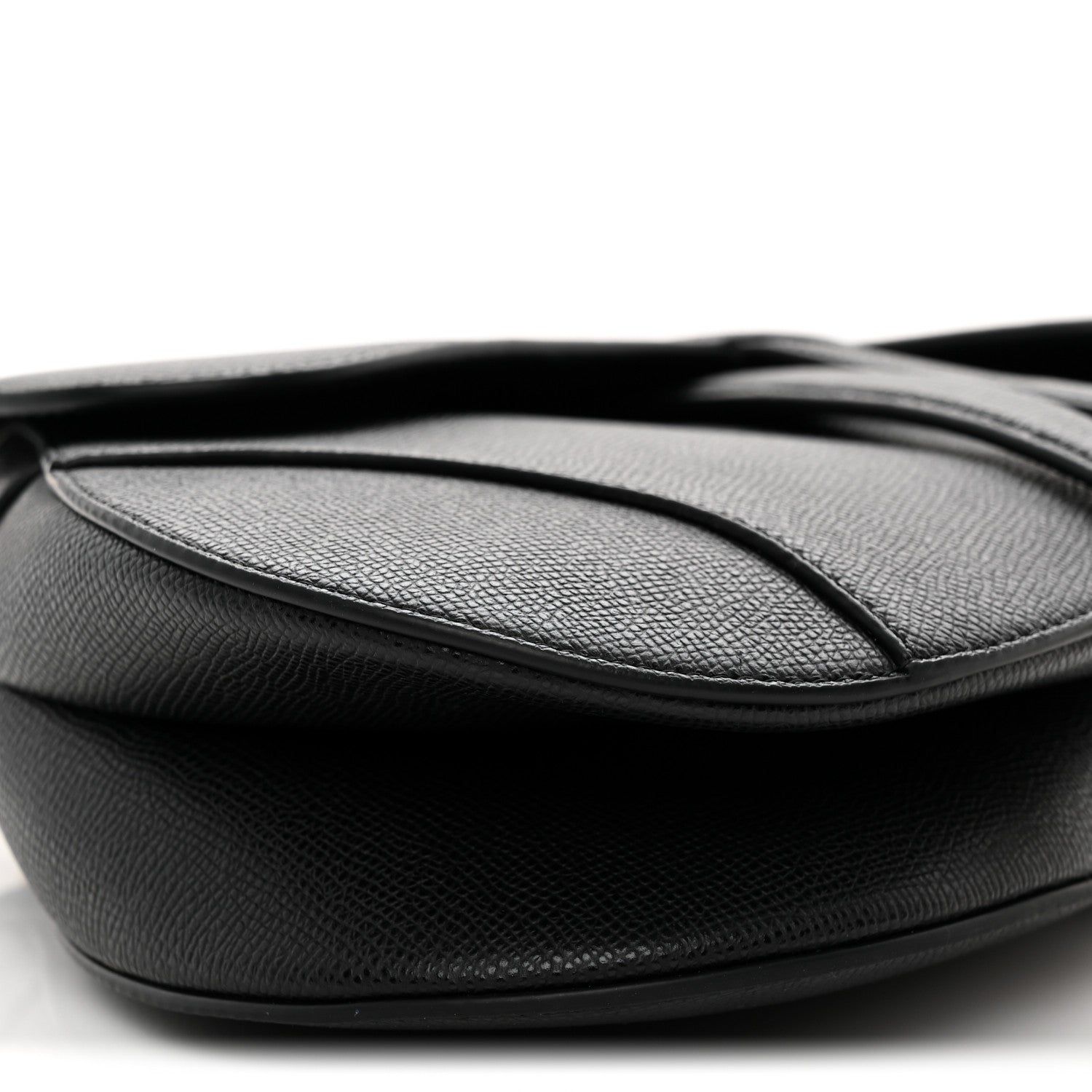 Grained Calfskin Saddle Bag Black